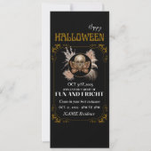 halloween elegant gouden skeletten - uitnodiging (Voorkant)