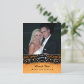 Halloween Elegant Lace LOVE Foto Dank u kaart (Staand voorkant)