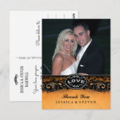 Halloween Elegant Lace LOVE Foto Dank u kaart (Voorkant / Achterkant)