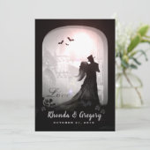 Halloween Elegant Love Silhouette samen met Kaart (Staand voorkant)