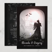 Halloween Elegant Love Silhouette samen met Kaart (Voorkant / Achterkant)