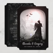 Halloween Elegant Love Silhouette Wedding Invite Kaart (Voorkant / Achterkant)