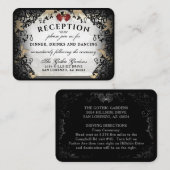 Halloween Elegant Roos Reception Cards 3.5 x 2.5 Informatiekaartje (Voorkant / Achterkant)