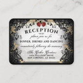 Halloween Elegant Roos Reception Cards 3.5 x 2.5 Informatiekaartje (Voorkant)