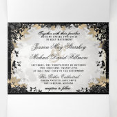 Halloween Elegant Roos "Samen met" NON-MENU Drieluik Uitnodiging (Binnenkant midden)