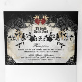 Halloween Elegant Roos "Samen met" NON-MENU Drieluik Uitnodiging (Binnenzijde eerst)