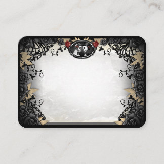 Halloween Elegant Skeletons Roos BLANK Place Cards Informatiekaartje