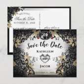 Halloween Elegant Skeletons sparen het Briefkaart (Voorkant / Achterkant)