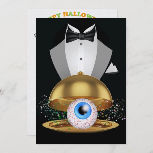 Halloween Elegant Uitnodiging - SRF (Voorkant / Achterkant)