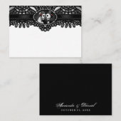 Halloween Elegant Zwart Wit Skelet BLANK Plaats Plaatskaartje (Voorkant / Achterkant)