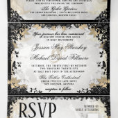 Halloween Elegante Roos (foto)  NIET-MENU  Drie-Vo Drieluik Uitnodiging (Binnenkant midden)