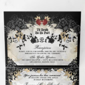 Halloween Elegante Roos (foto)  NIET-MENU  Drie-Vo Drieluik Uitnodiging (Binnenzijde eerst)