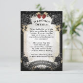 Halloween Elegante Roos Wedding Details Card RSVP Kaartje (Staand voorkant)