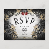 Halloween Elegante RSVP Matching Briefkaart (Voorkant)