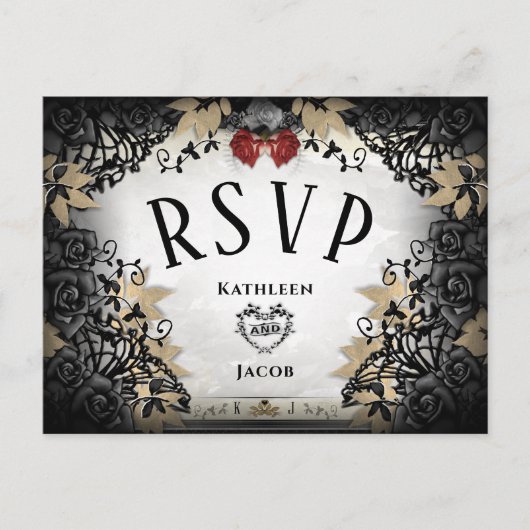 Halloween Elegante RSVP Matching Briefkaart (Voorkant)