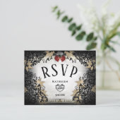 Halloween Elegante RSVP Matching Briefkaart (Staand voorkant)