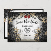 Halloween Elegante Save the Date Briefkaart (Voorkant / Achterkant)