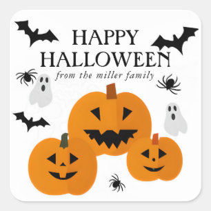 Halloween Element Happy Halloween Vierkante Sticker