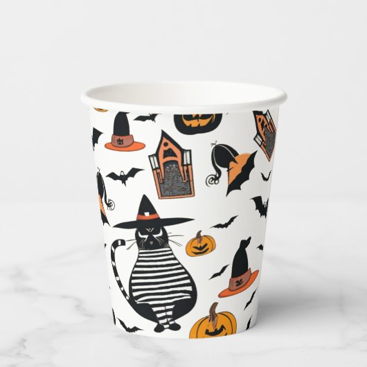 Halloween elementen papieren bekers (Achterkant)