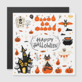 Halloween Elementen Vintage Set Ontwerp (Voorkant / Achterkant)