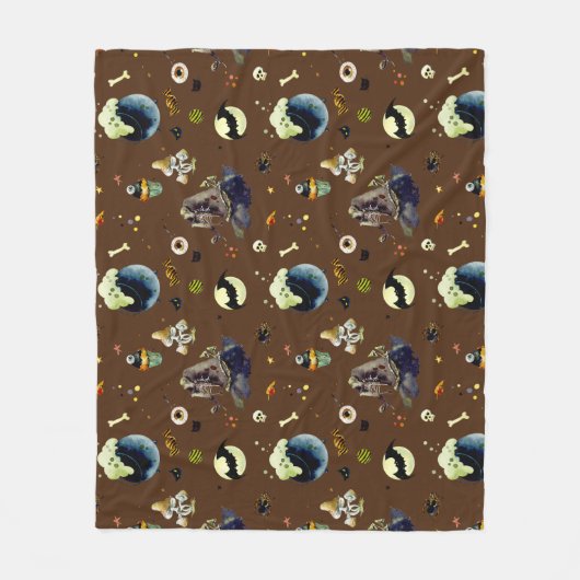 Halloween Elements Fleece Deken (Voorkant)