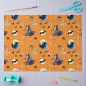 Halloween Elements op Sinaasappel Tissuepapier (Craft)