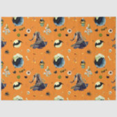 Halloween Elements op Sinaasappel Tissuepapier (Voorkant)