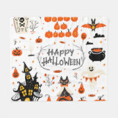 Halloween Elements Set Design Fleece Deken (Voorkant (Horizontaal))