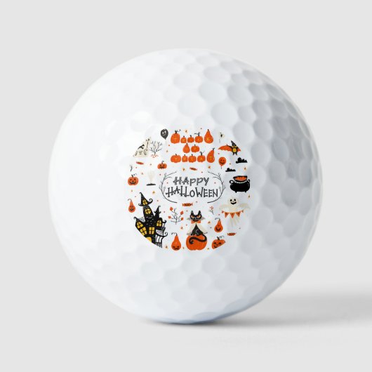 Halloween Elements Set Design Golfballen (Voorkant)