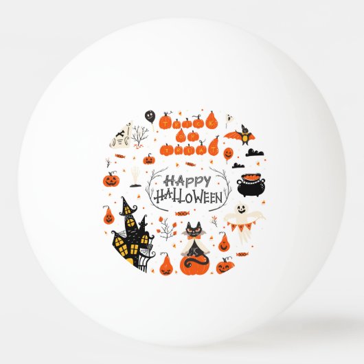 Halloween Elements Set Design Pingpongbal (Voorkant)