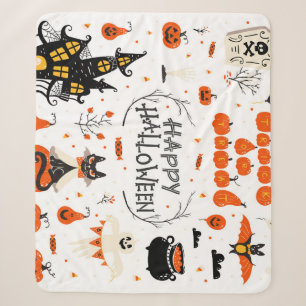 Halloween Elements Set Design Sherpa Deken