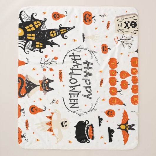 Halloween Elements  Set Design Sherpa Deken (Voorkant)