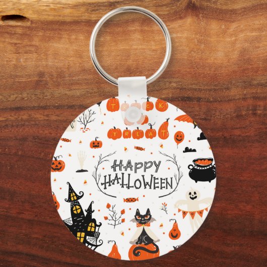 Halloween Elements Set Design Sleutelhanger (Achterkant)