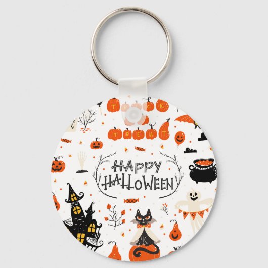 Halloween Elements Set Design Sleutelhanger (Achterkant)