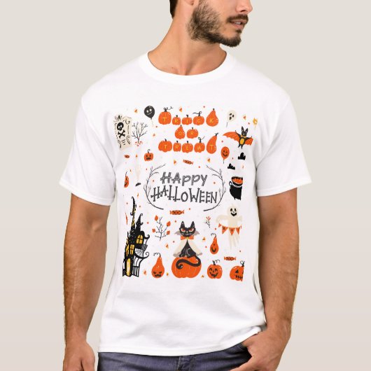 Halloween Elements Set Design T-shirt (Voorkant)