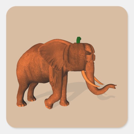 Halloween Elephant Vierkante Sticker (Voorkant)