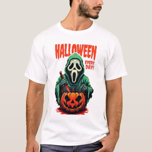 Halloween Elke Dag T-Shirt | Scream Ghostface  (Voorkant)