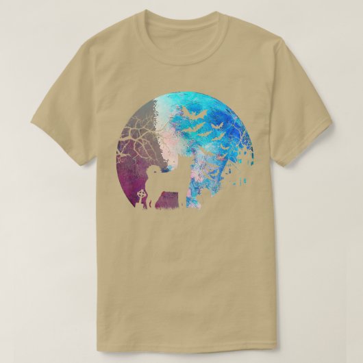 Halloween Elkhound, Graves, Waterverf Moon & Haun T-shirt (Design voorkant)