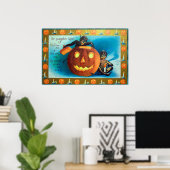 Halloween elves en pomkin  poster (Thuiskantoor)