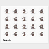 Halloween Emoji Black Cat Ronde Sticker (Vel)