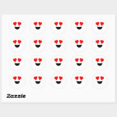 Halloween Emoji Costume Cute Heart Eyes Face Ronde Sticker (Vel)