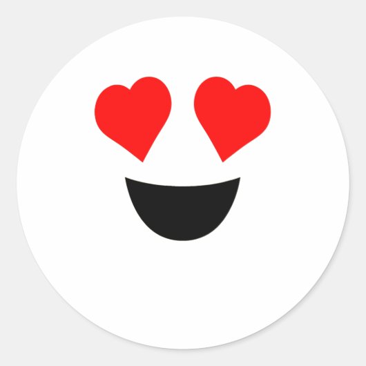 Halloween Emoji Costume Cute Heart Eyes Face Ronde Sticker (Voorkant)