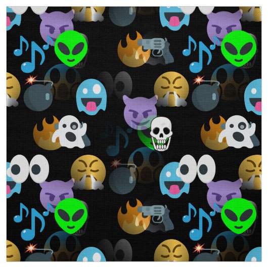 halloween emoji fabric stof (Swatch)