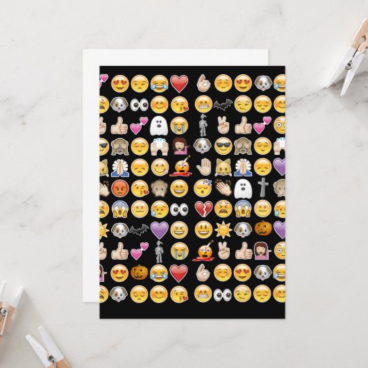 halloween emoji kaart (Voorkant / Achterkant in situ)