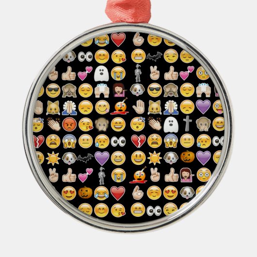 halloween emoji metalen ornament (Voorkant)