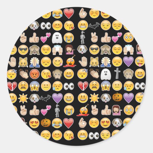 halloween emoji ronde sticker (Voorkant)