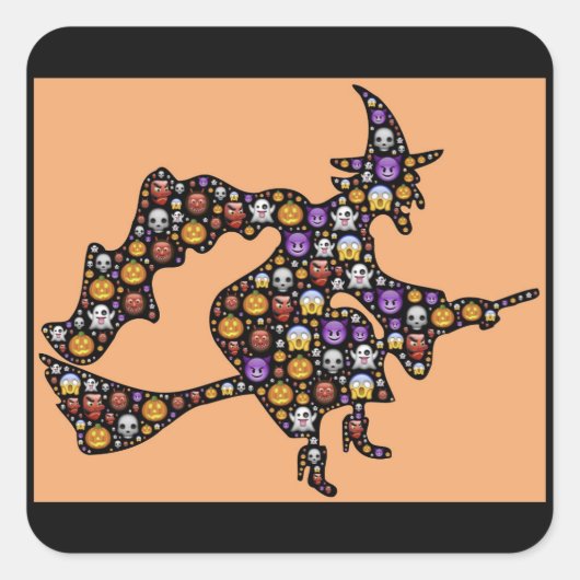 halloween emoji witch stickers (Voorkant)