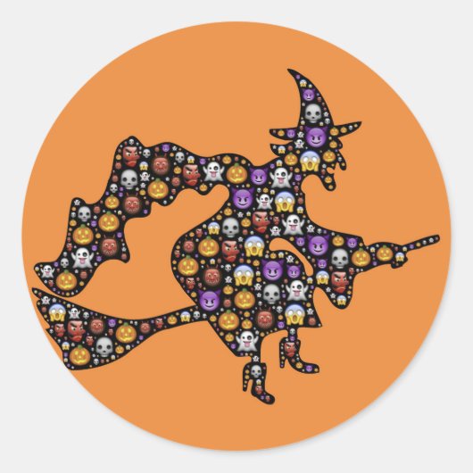 halloween emoji witch stickers (Voorkant)