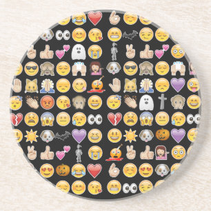 halloween emoji zandsteen onderzetter
