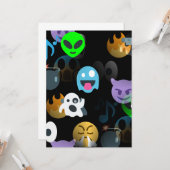 halloween emojis kaart (Voorkant / Achterkant in situ)